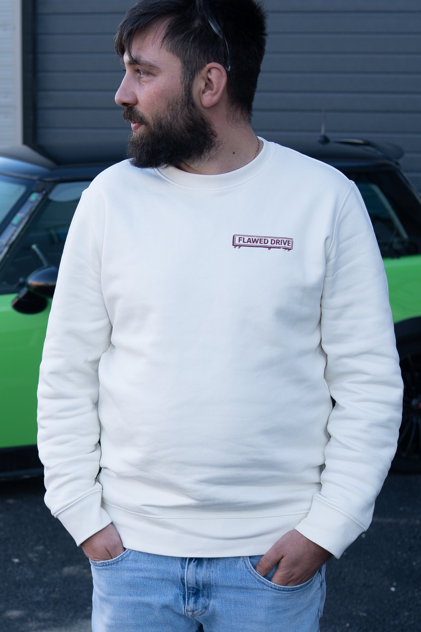 FLAWED DRIVE Garage Sweater